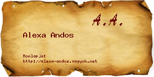 Alexa Andos névjegykártya